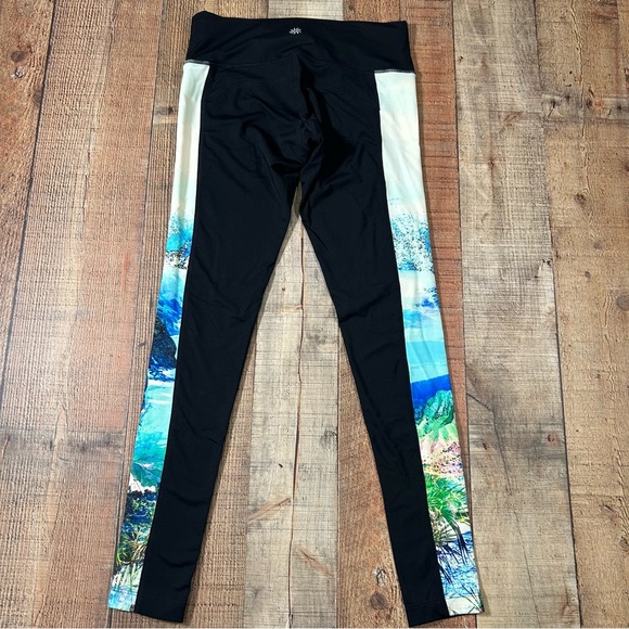 Athleta Tropical Precision 7/8 Leggings XS Black Floral Panel Yoga Pants workout - Picture 4 of 5